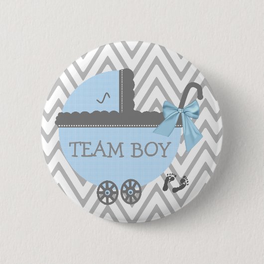 Team Boy Blue Baby Carriage Shower Ronde Button 5,7 Cm (Voorkant)