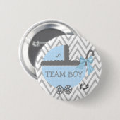 Team Boy Blue Baby Carriage Shower Ronde Button 5,7 Cm (Voorkant /achterkant)