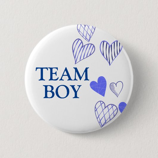 Team Boy Blue Baby Gender onthullen Party Button (Voorkant)