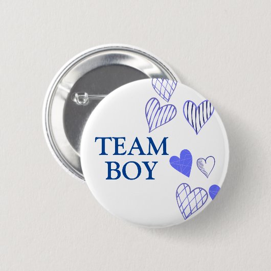 Team Boy Blue Baby Gender onthullen Party Button (Voorkant /achterkant)