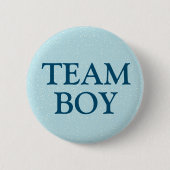 Team Boy Blue Baby Gender onthullen Party Button (Voorkant)