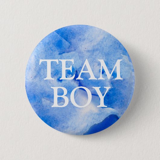 Team Boy Blue Baby Gender onthullen Party Button (Voorkant)