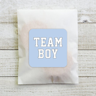 Team Boy Blue Baby Gender onthulling party Vierkante Sticker
