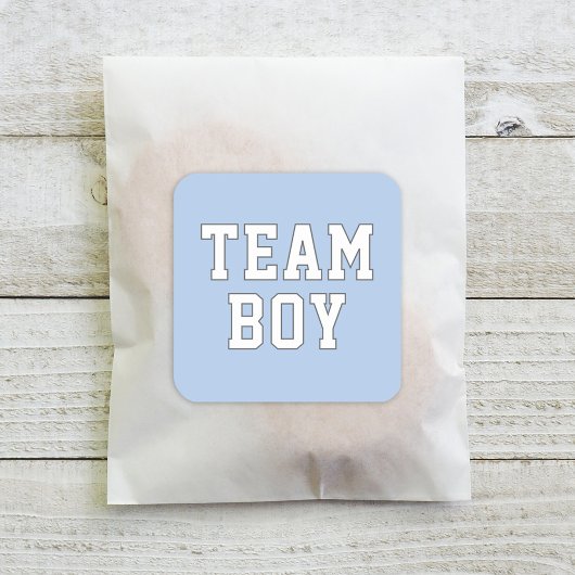 Team Boy Blue Baby Gender onthulling party Vierkante Sticker