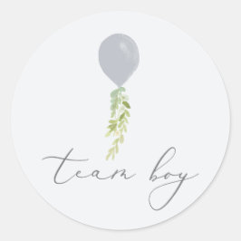 Team Boy Blue ballon Calligrafie Gender onthulling Ronde Sticker