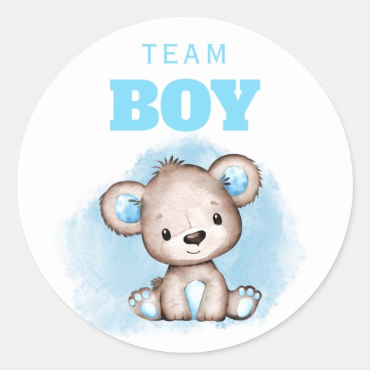 Team Boy Blue Beer Gender onthulling Ronde Sticker (Voorkant)