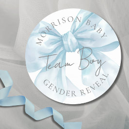 Team Boy Blue Bow Genderonthulling Ronde Sticker