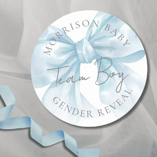 Team Boy Blue Bow Genderonthulling Ronde Sticker