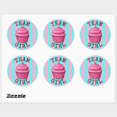 'Team Boy' Blue Cupcake Geslacht onthullen Ronde Sticker (Vel)
