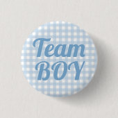 Team Boy Blue Gender onthullen Party Button Small (Voorkant)