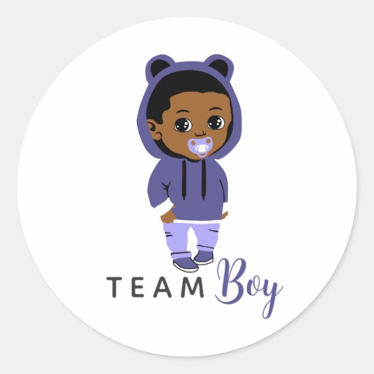 Team Boy Blue Hoodie Afro-Amerikaanse baby  Ronde Sticker (Voorkant)
