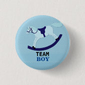 Team Boy Blue Rocking Horse Ronde Button 3,2 Cm (Voorkant)