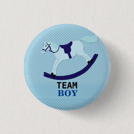 Team Boy Blue Rocking Horse Ronde Button 3,2 Cm (Voorkant)