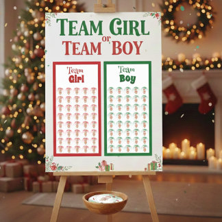 team boy: christmas gender reveal stickers