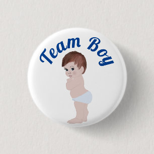 "Team Boy" Cute Baby Gender onthullen 3 cm Ronde B Ronde Button 3,2 Cm