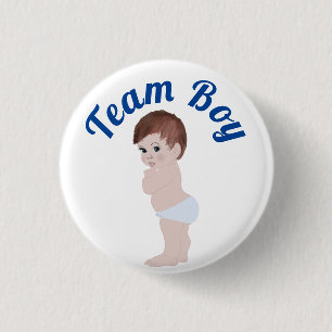 "Team Boy" Cute Baby Gender onthulling 3 cm rondet Ronde Button 3,2 Cm
