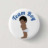 "Team Boy" Cute Baby Gender onthulling Ronde Button 3,2 Cm (Voorkant)