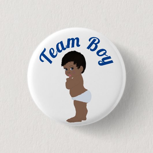 "Team Boy" Cute Baby Gender onthulling Ronde Button 3,2 Cm (Voorkant)