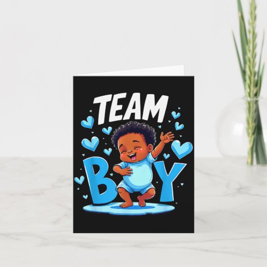 Team Boy Design Gender Reveal New Baby Boy  Kaart (Voorkant)
