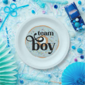 Team Boy Donut Gender onthulling Papieren Bordje (Feest)