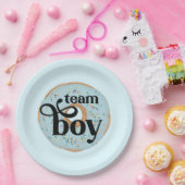 Team Boy Donut Gender onthulling Papieren Bordje (Feest)