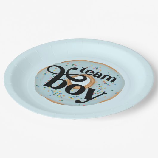 Team Boy Donut Gender onthulling Papieren Bordje (Gekanteld)