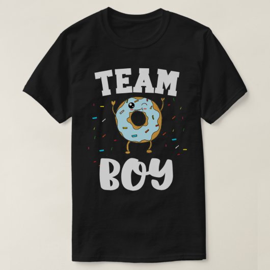 Team Boy Donut Gender onthult party Funny and Cute T-shirt (Design voorkant)