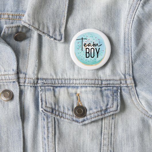 Team Boy Donut Theme Geslacht onthullen Pin Ronde Button 5,7 Cm (In situ)
