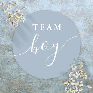 Team Boy Dusty Blue Geslacht Onthult Stemmen Ronde Sticker