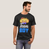 Team Boy Gender onthulling Baby shower Taco Baby P T-shirt (Voorkant volledig)