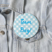 Team Boy, Gender onthulling Button, Blauwe Button (In situ)