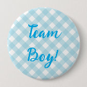 Team Boy, Gender onthulling Button, Blauwe Button (Voorkant)