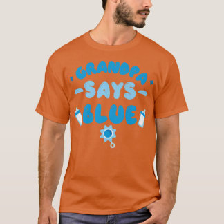 Team Boy Gender onthulling party Grandpa zegt Blue T-shirt