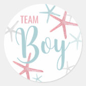 Team Boy Gender onthulling party Ronde Sticker (Voorkant)