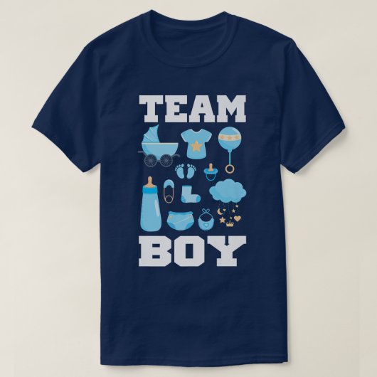 Team Boy Gender onthulling party Team Boy T-shirt (Design voorkant)
