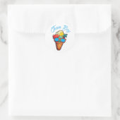 Team Boy Gender onthulling party Vote Ice Cream Ronde Sticker (Tas)
