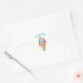 Team Boy Gender onthulling party Vote Ice Cream Ronde Sticker (Envelop)