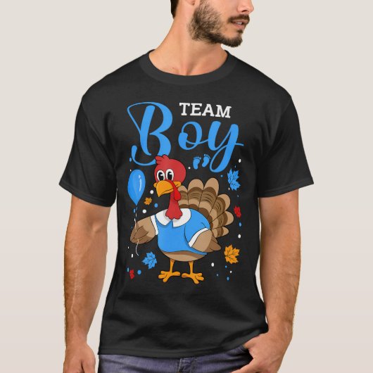 Team Boy Gender onthult Baby aankondiging Thanksgi T-shirt (Voorkant)