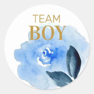 Team Boy gender onthult florale waterverf Ronde Sticker