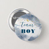 Team Boy Gender onthult Waterverf Clouds Twinkle Ronde Button 5,7 Cm (Voorkant /achterkant)