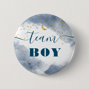 Team Boy Gender onthult Waterverf Clouds Twinkle Ronde Button 5,7 Cm