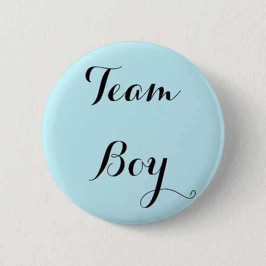 team boy gender reveal party button (Voorkant)
