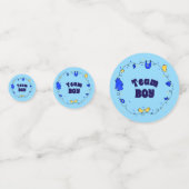 Team Boy Gender Reveal Table Confetti (Voorkanten)