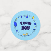 Team Boy Gender Reveal Table Confetti (Kleine voorkant)
