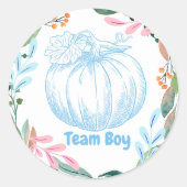 Team Boy Geslacht Onthullen Partij Stemming Blauw  Ronde Sticker (Voorkant)