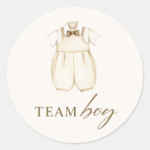 Team Boy Geslacht Onthullen Partij Stemming Ronde Sticker (Voorkant)
