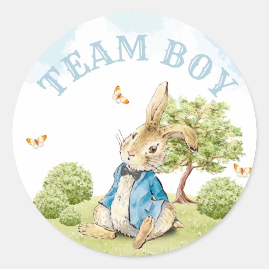 Team Boy Geslacht Onthullen Stemming Peter Het Kon Ronde Sticker (Voorkant)