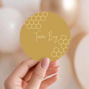 Team Boy Geslacht Reveal Favor Ronde Sticker