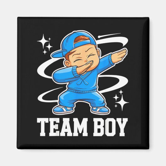 Team Boy Geslacht Reveal Feest Baby Aankondiging Magneet (Voorkant)