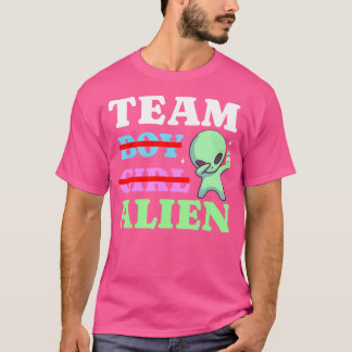 Team Boy Girl Alien UFO's Genderneutraal Geslacht  T-shirt